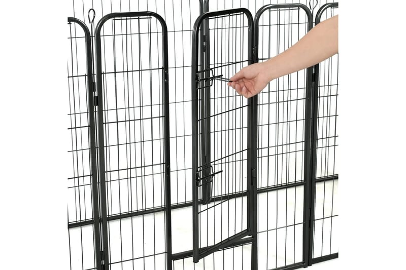 Løbegård Til Hunde 8 Paneler Stål 80 X 100 Sort - Sort - Sport & fritid - Til dyrene - Til hund - Hundemøbler
