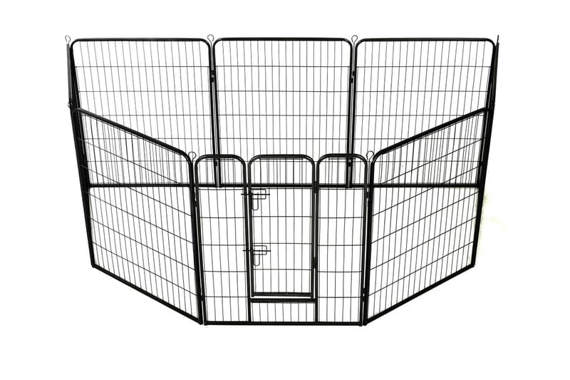 Løbegård Til Hunde 8 Paneler Stål 80 X 100 Sort - Sort - Sport & fritid - Til dyrene - Til hund - Hundemøbler
