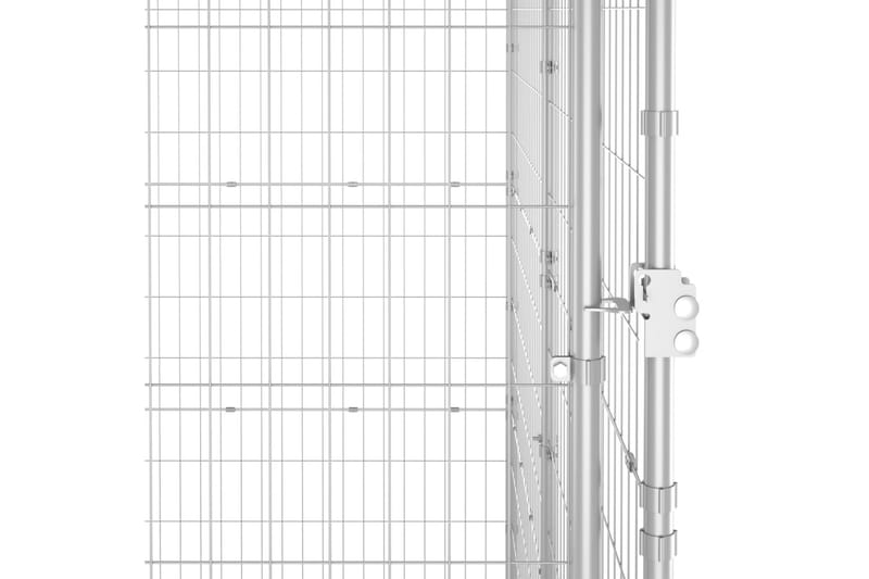 udendørs hundebur 12,1 m² galvaniseret stål - Sølv - Sport & fritid - Til dyrene - Til hund - Hundemøbler