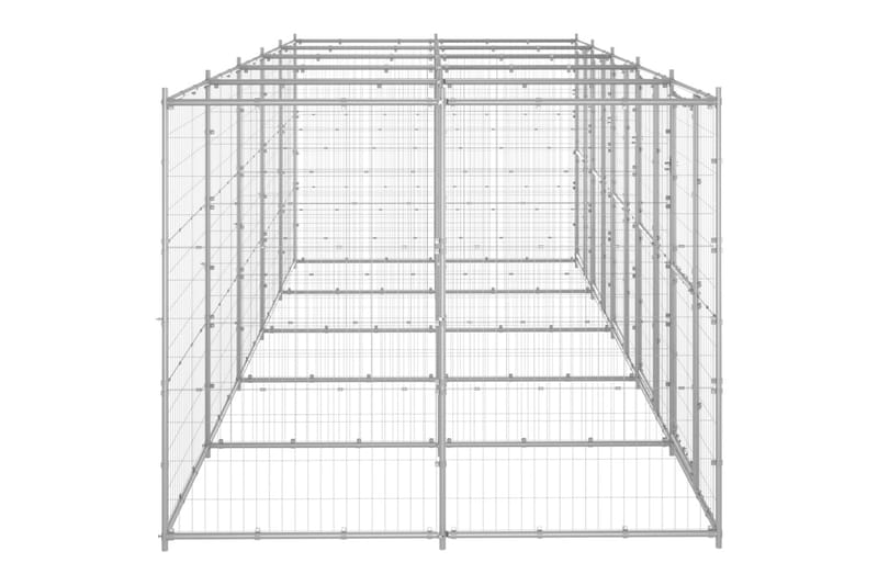 udendørs hundebur 12,1 m² galvaniseret stål - Sølv - Sport & fritid - Til dyrene - Til hund - Hundemøbler