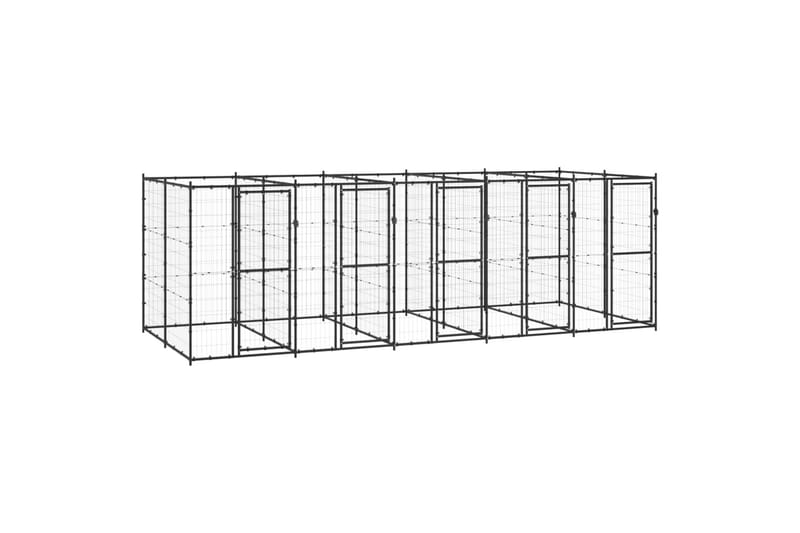udendørs hundebur 12,1 m² stål - Sort - Sport & fritid - Til dyrene - Til hund - Hundemøbler