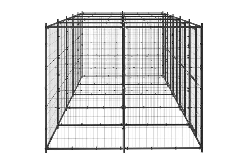 udendørs hundebur 12,1 m² stål - Sort - Sport & fritid - Til dyrene - Til hund - Hundemøbler