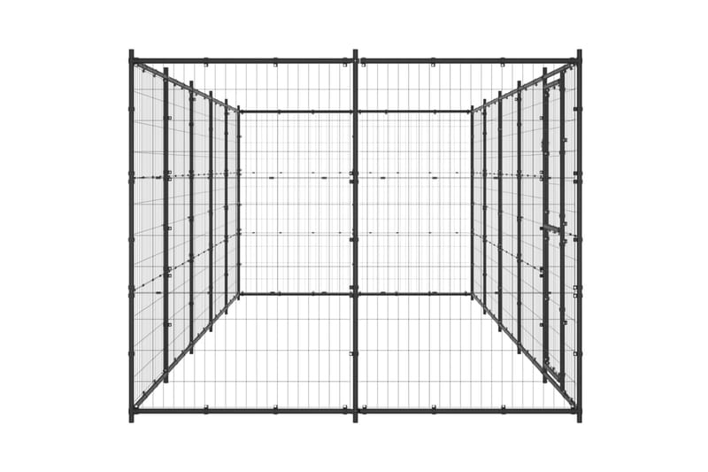 udendørs hundebur 12,1 m² stål - Sort - Hundemøbler - Hundelåge & hundehegn - Hundehus & hundegård