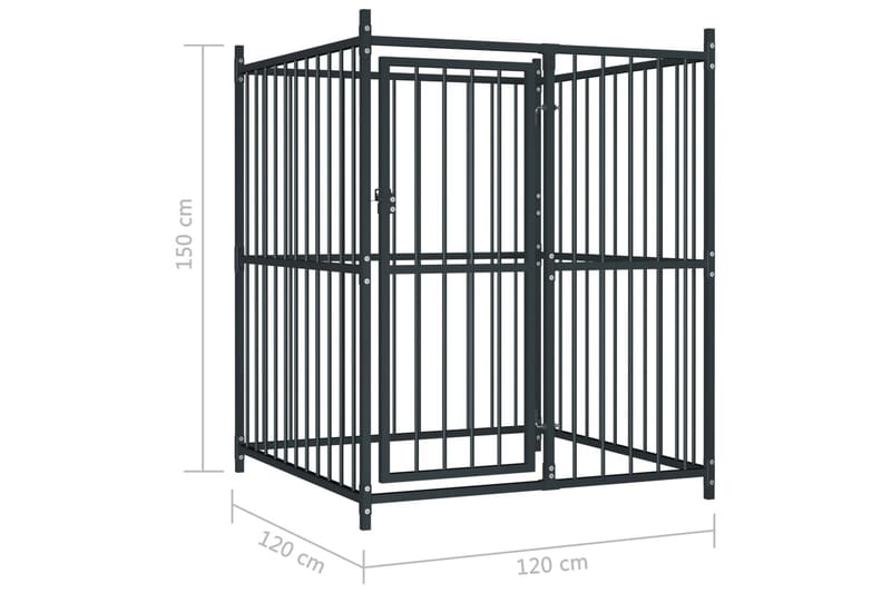 udendørs hundebur 120 x 120 x 150 cm - Sort - Sport & fritid - Til dyrene - Til hund - Hundemøbler