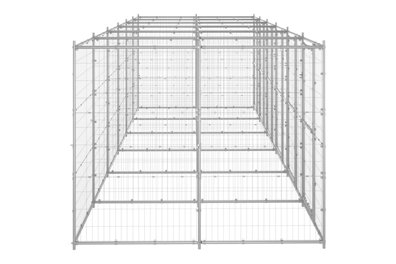 udendørs hundebur 14,52 m² galvaniseret stål - Sølv - Sport & fritid - Til dyrene - Til hund - Hundemøbler