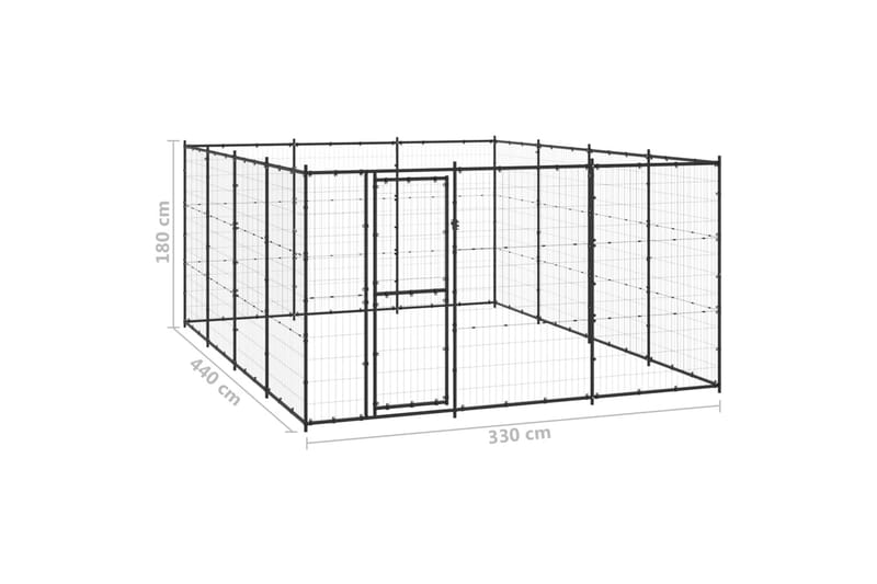 udendørs hundebur 14,52 m² stål - Sort - Sport & fritid - Til dyrene - Til hund - Hundemøbler