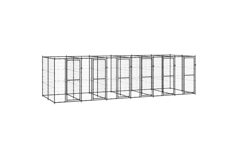 udendørs hundebur 14,52 m² stål - Sort - Sport & fritid - Til dyrene - Til hund - Hundemøbler