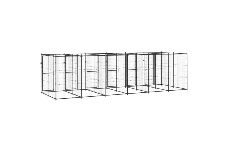 udendørs hundebur 14,52 m² stål - Sort - Sport & fritid - Til dyrene - Til hund - Hundemøbler