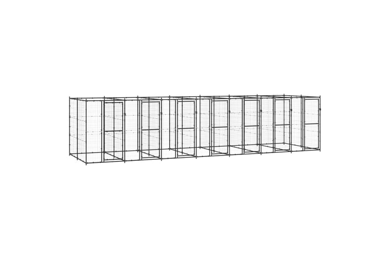 udendørs hundebur 16,94 m² stål - Sort - Sport & fritid - Til dyrene - Til hund - Hundemøbler