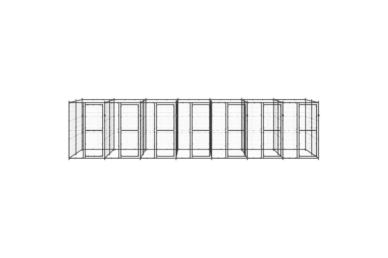 udendørs hundebur 16,94 m² stål - Sort - Sport & fritid - Til dyrene - Til hund - Hundemøbler