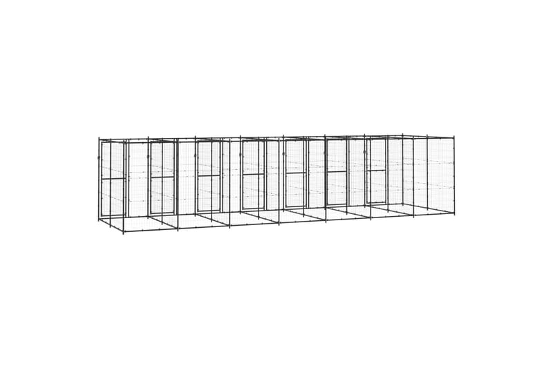 udendørs hundebur 16,94 m² stål - Sort - Sport & fritid - Til dyrene - Til hund - Hundemøbler