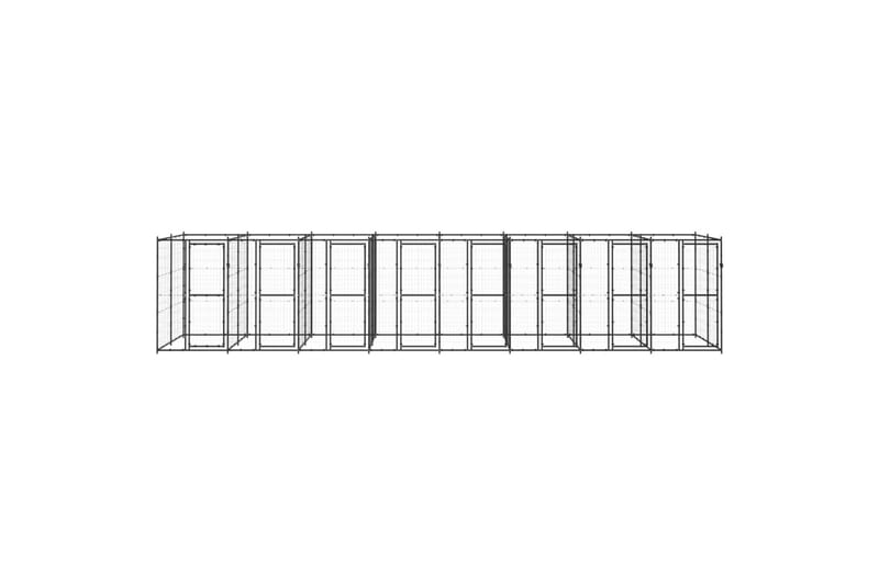 udendørs hundebur 19,36 m² stål - Sort - Sport & fritid - Til dyrene - Til hund - Hundemøbler
