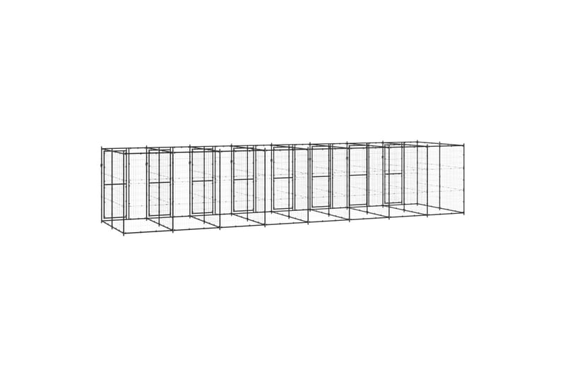 udendørs hundebur 19,36 m² stål - Sort - Sport & fritid - Til dyrene - Til hund - Hundemøbler