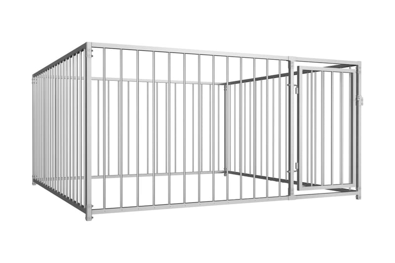udendørs hundebur 200x200x100 cm - Sølv - Sport & fritid - Til dyrene - Til hund - Hundemøbler
