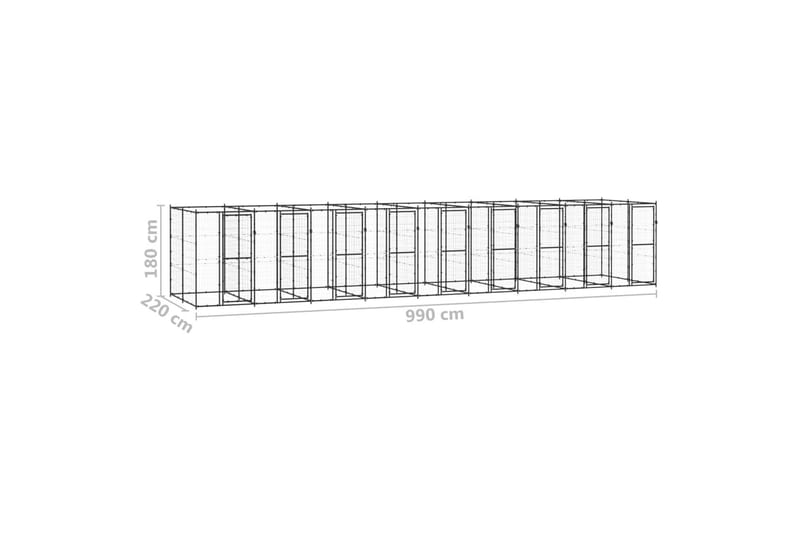 udendørs hundebur 21,78 m² stål - Sort - Hundemøbler - Hundelåge & hundehegn - Hundehus & hundegård