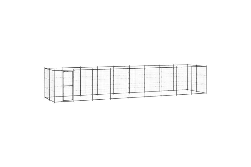 udendørs hundebur 21,78 m² stål - Sort - Sport & fritid - Til dyrene - Til hund - Hundemøbler