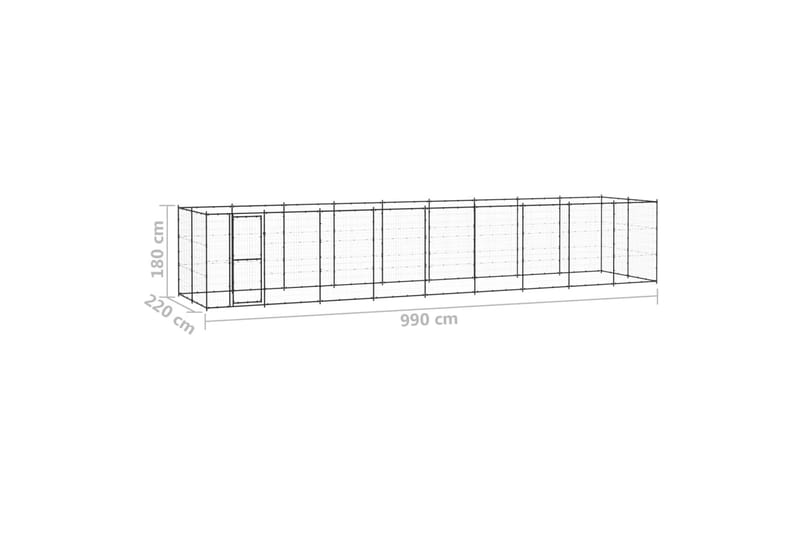 udendørs hundebur 21,78 m² stål - Sort - Sport & fritid - Til dyrene - Til hund - Hundemøbler