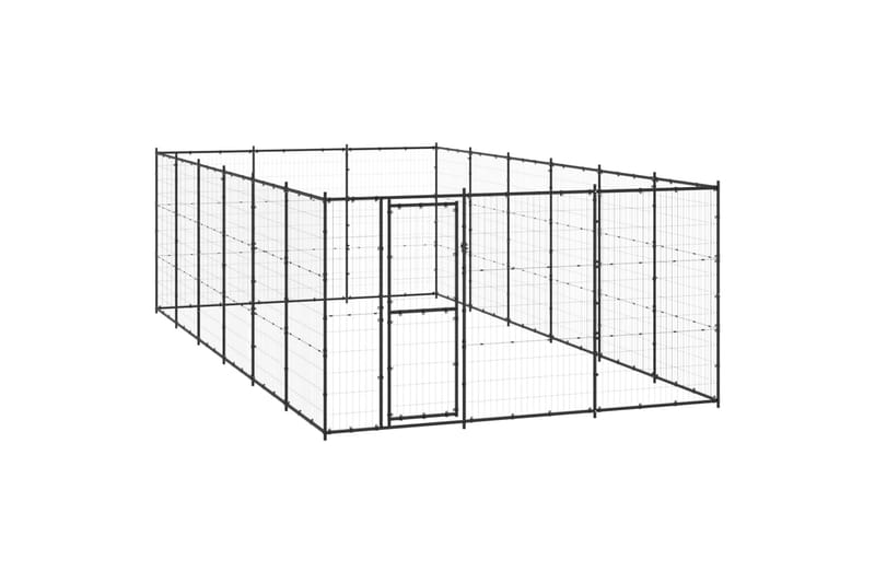 udendørs hundebur 21,78 m² stål - Sort - Sport & fritid - Til dyrene - Til hund - Hundemøbler