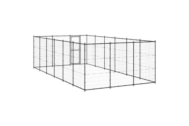 udendørs hundebur 21,78 m² stål - Sort - Sport & fritid - Til dyrene - Til hund - Hundemøbler