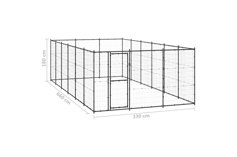 udendørs hundebur 21,78 m² stål - Sort - Hundemøbler - Hundelåge & hundehegn - Hundehus & hundegård