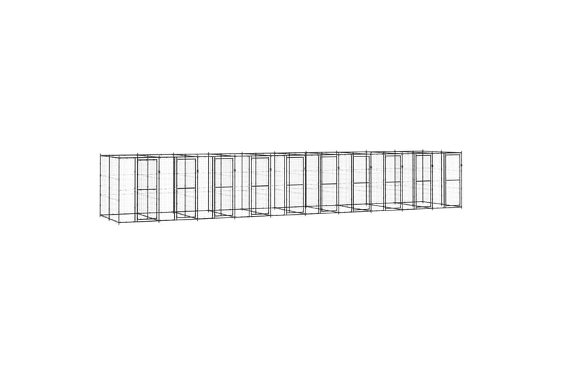 udendørs hundebur 24,2 m² stål - Sort - Sport & fritid - Til dyrene - Til hund - Hundemøbler