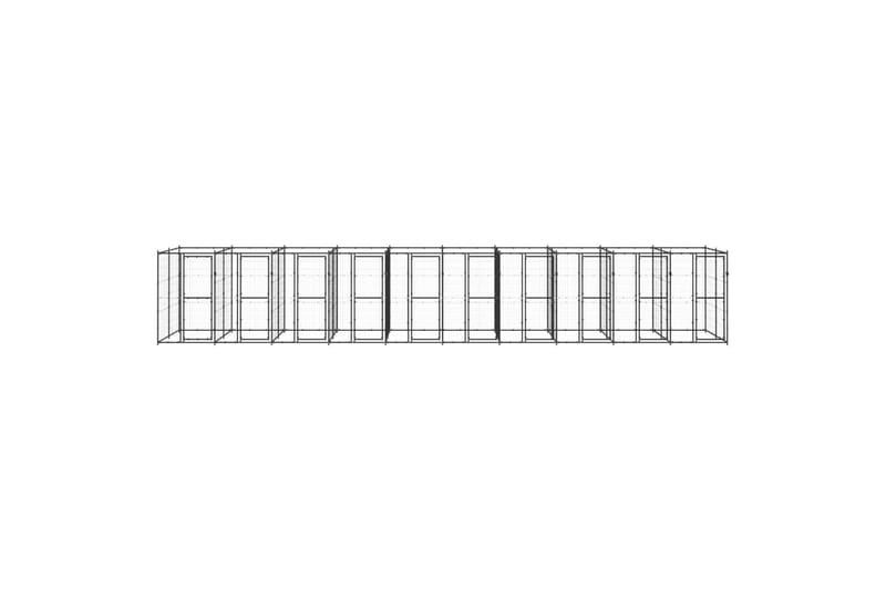 udendørs hundebur 24,2 m² stål - Sort - Sport & fritid - Til dyrene - Til hund - Hundemøbler