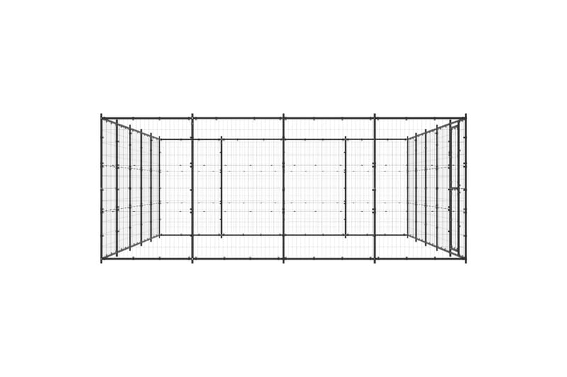 udendørs hundebur 24,2 m² stål - Sort - Sport & fritid - Til dyrene - Til hund - Hundemøbler