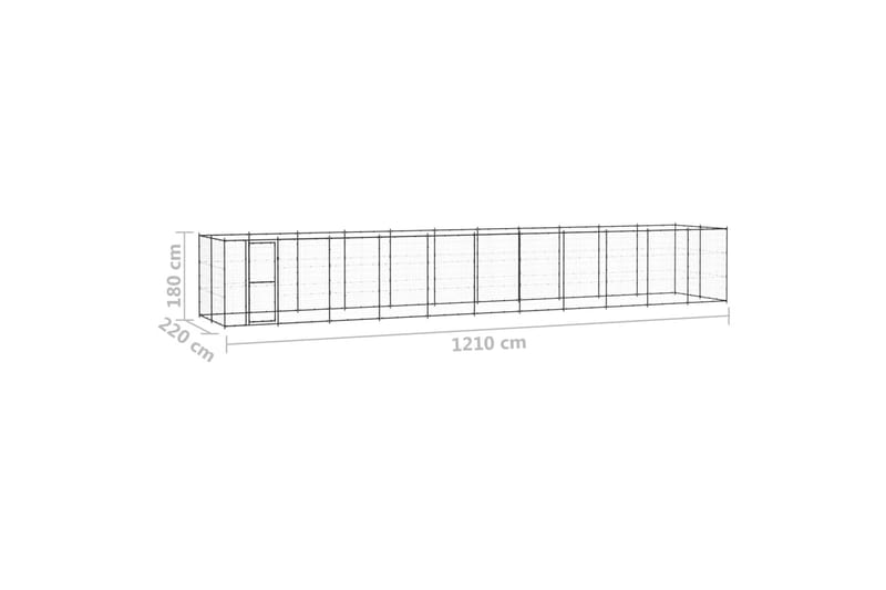 udendørs hundebur 26,62 m² stål - Sort - Hundemøbler - Hundelåge & hundehegn - Hundehus & hundegård