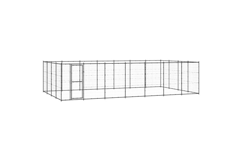 udendørs hundebur 33,88 m² stål - Sort - Sport & fritid - Til dyrene - Til hund - Hundemøbler