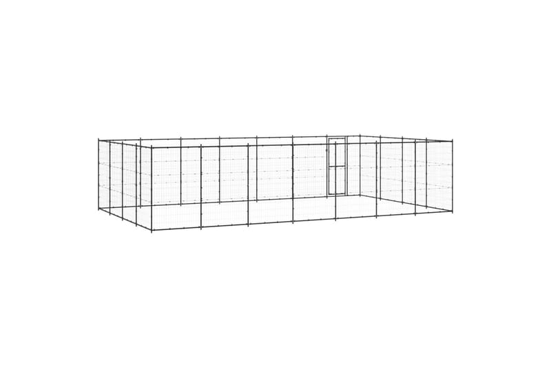 udendørs hundebur 33,88 m² stål - Sort - Sport & fritid - Til dyrene - Til hund - Hundemøbler