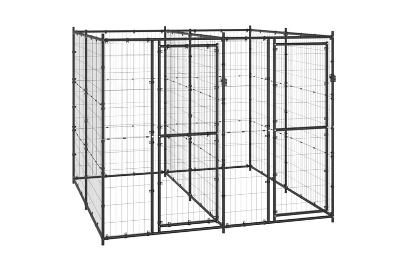 udendørs hundebur 4,84 m² stål - Sort - Sport & fritid - Til dyrene - Til hund - Hundemøbler