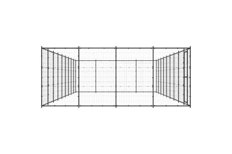 udendørs hundebur 43,56 m² stål - Sort - Hundemøbler - Hundelåge & hundehegn - Hundehus & hundegård