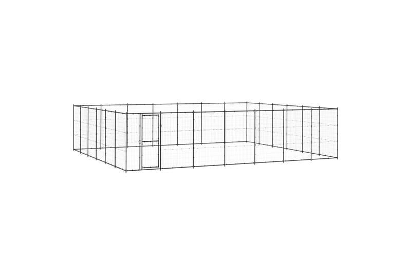 udendørs hundebur 50,82 m² stål - Sort - Sport & fritid - Til dyrene - Til hund - Hundemøbler