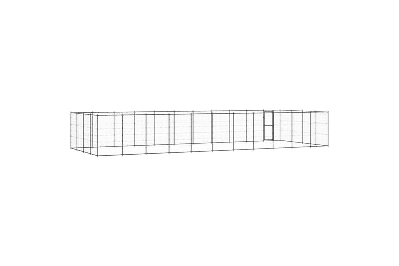 udendørs hundebur 53,24 m² stål - Sort - Sport & fritid - Til dyrene - Til hund - Hundemøbler