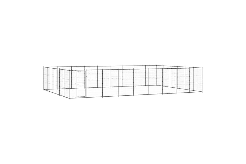 udendørs hundebur 65,34 m² stål - Sort - Sport & fritid - Til dyrene - Til hund - Hundemøbler