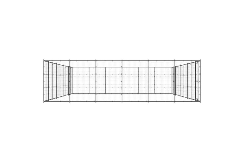 udendørs hundebur 65,34 m² stål - Sort - Sport & fritid - Til dyrene - Til hund - Hundemøbler