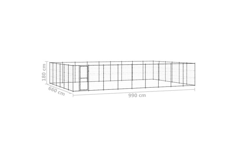 udendørs hundebur 65,34 m² stål - Sort - Sport & fritid - Til dyrene - Til hund - Hundemøbler
