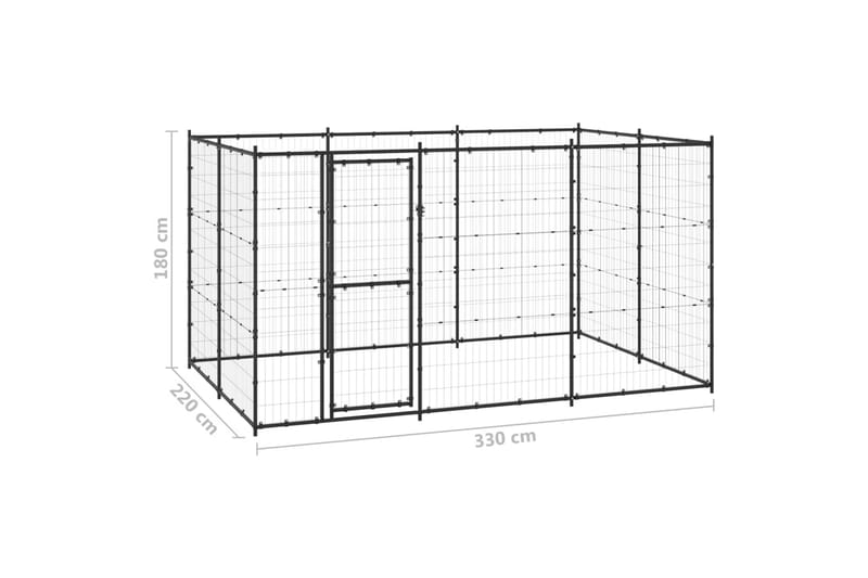 udendørs hundebur 7,26 m² stål - Sort - Sport & fritid - Til dyrene - Til hund - Hundemøbler