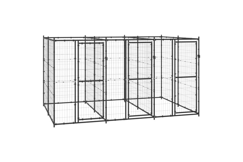 udendørs hundebur 7,26 m² stål - Sort - Sport & fritid - Til dyrene - Til hund - Hundemøbler