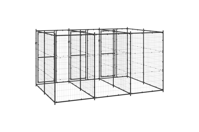 udendørs hundebur 7,26 m² stål - Sort - Sport & fritid - Til dyrene - Til hund - Hundemøbler