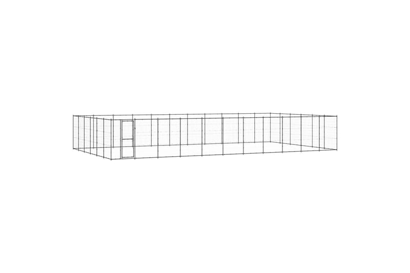 udendørs hundebur 79,86 m² stål - Sort - Sport & fritid - Til dyrene - Til hund - Hundemøbler