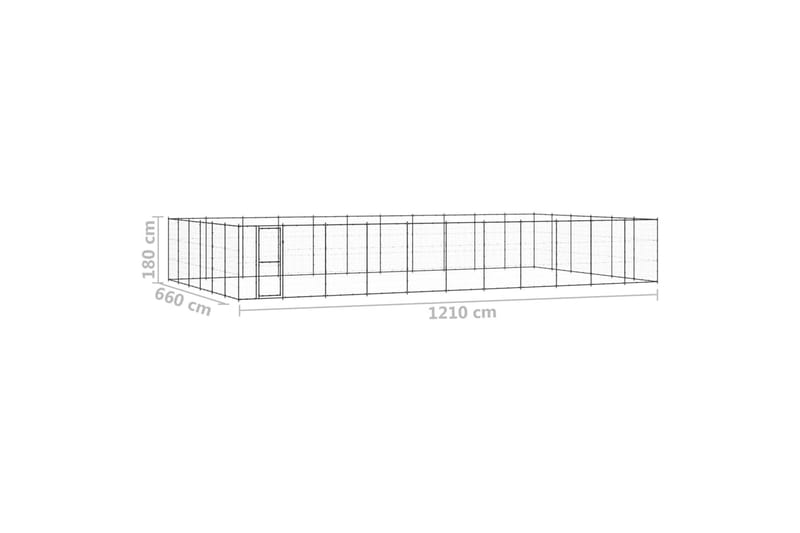 udendørs hundebur 79,86 m² stål - Sort - Hundemøbler - Hundelåge & hundehegn - Hundehus & hundegård