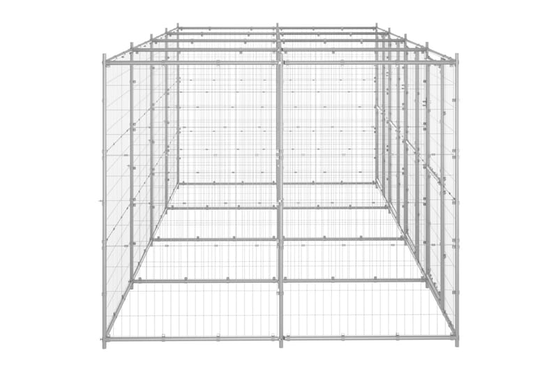udendørs hundebur 9,68 m² galvaniseret stål - Sølv - Sport & fritid - Til dyrene - Til hund - Hundemøbler