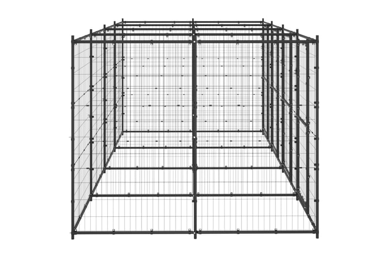 udendørs hundebur 9,68 m² stål - Sort - Sport & fritid - Til dyrene - Til hund - Hundemøbler