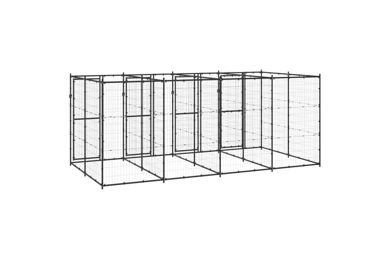 udendørs hundebur 9,68 m² stål - Sort - Sport & fritid - Til dyrene - Til hund - Hundemøbler