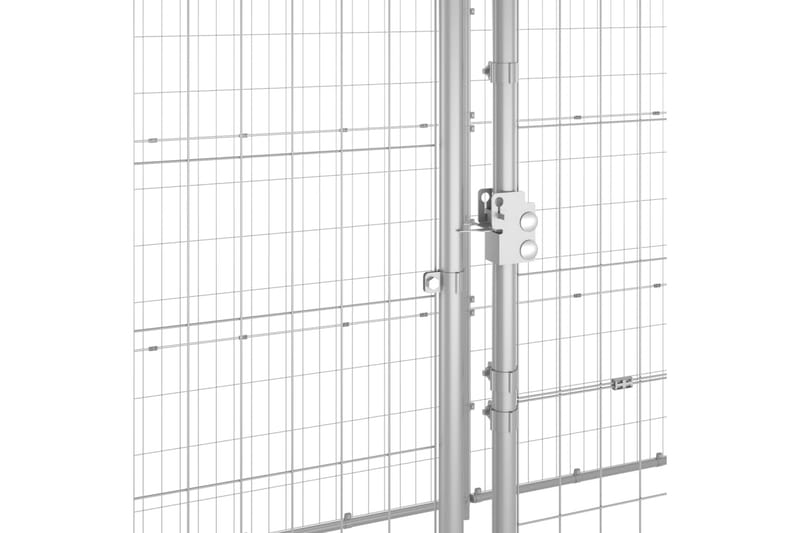 udendørs hundebur med tag 12,1 m² galvaniseret stål - Sølv - Sport & fritid - Til dyrene - Til hund - Hundemøbler