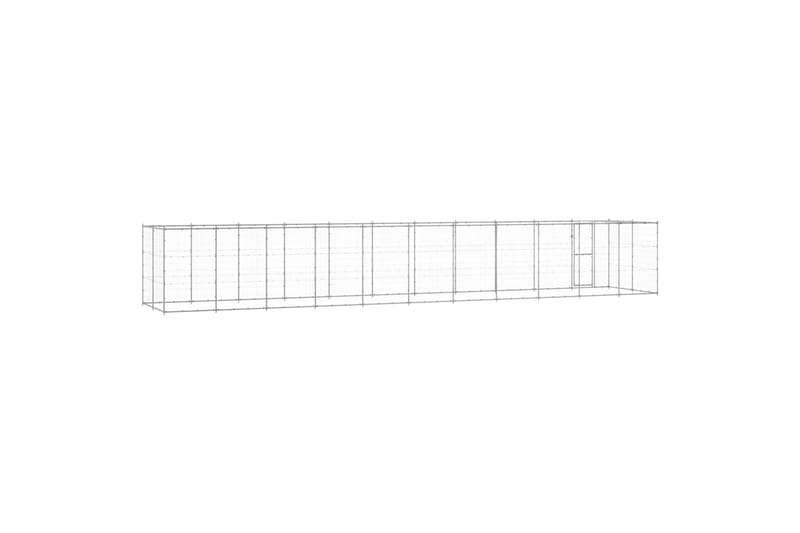 udendørs hundebur med tag 26,62 m² galvaniseret stål - Sølv - Sport & fritid - Til dyrene - Til hund - Hundemøbler