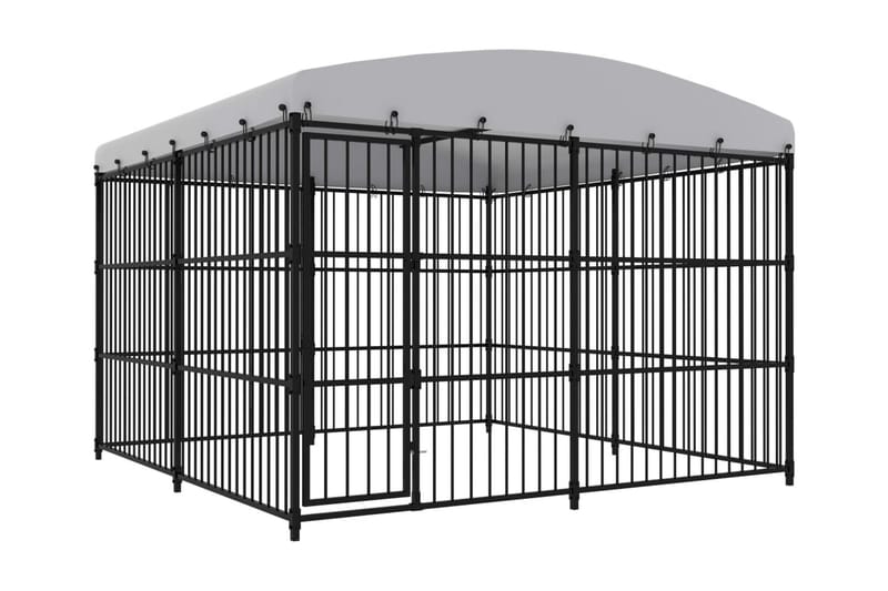 Udendørs Hundebur Med Tag 300x300x210 cm - Sport & fritid - Til dyrene - Til hund - Hundemøbler