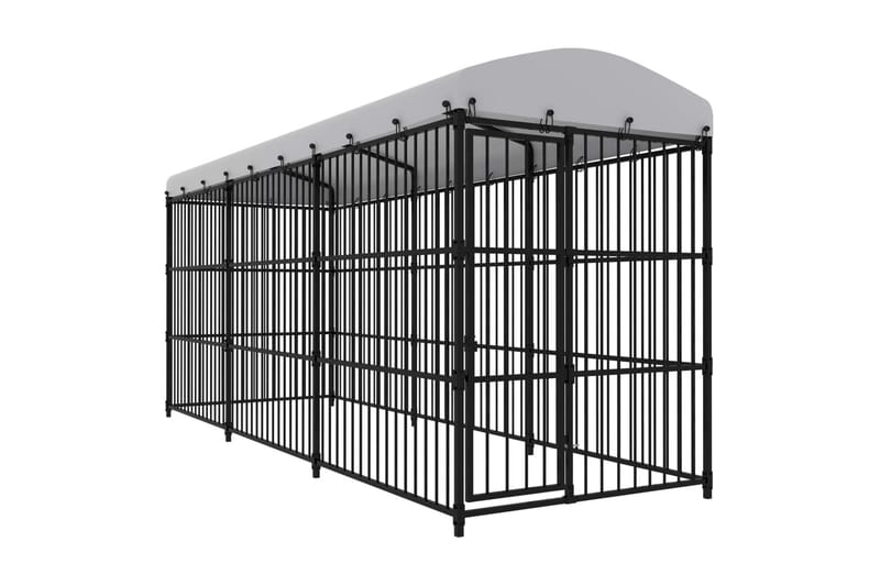 Udendørs Hundebur Med Tag 450x150x210 cm - Sport & fritid - Til dyrene - Til hund - Hundemøbler