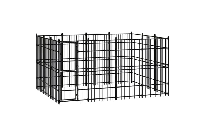 udendørs hundeløbegård 11,06 mÂ² stål - Sort - Sport & fritid - Til dyrene - Til hund - Hundemøbler
